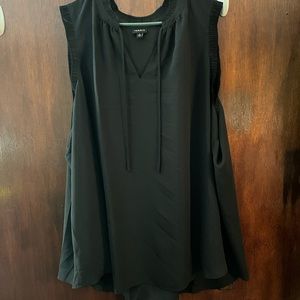 Torrid RUFFLE TANK - CRINKLE FLANNEL GAUZE BLACK